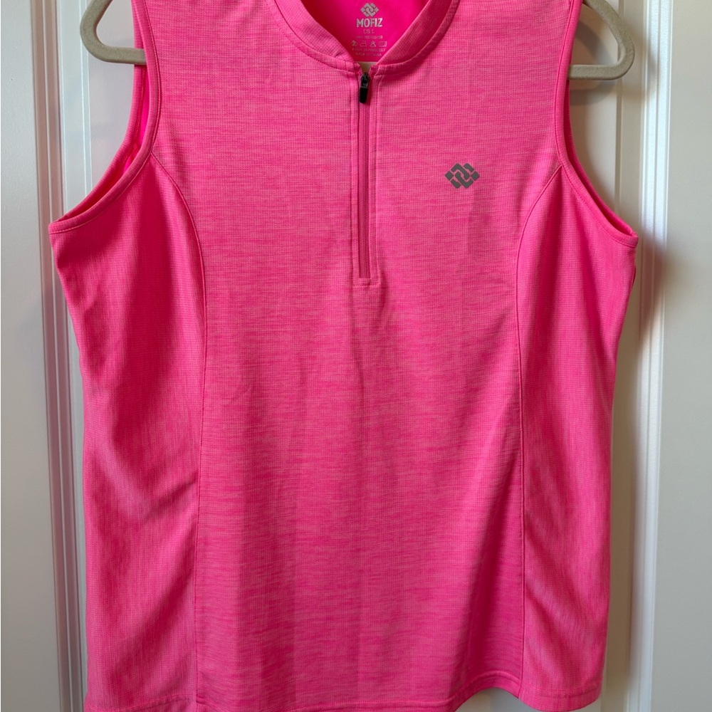 Pink Sleeveless Pickleball
 Zip Top size L
